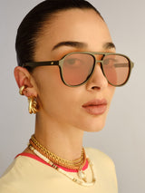 Next Le Specs Tragic Magic Green Aviator Sunglasses- Buy online at McGrocer