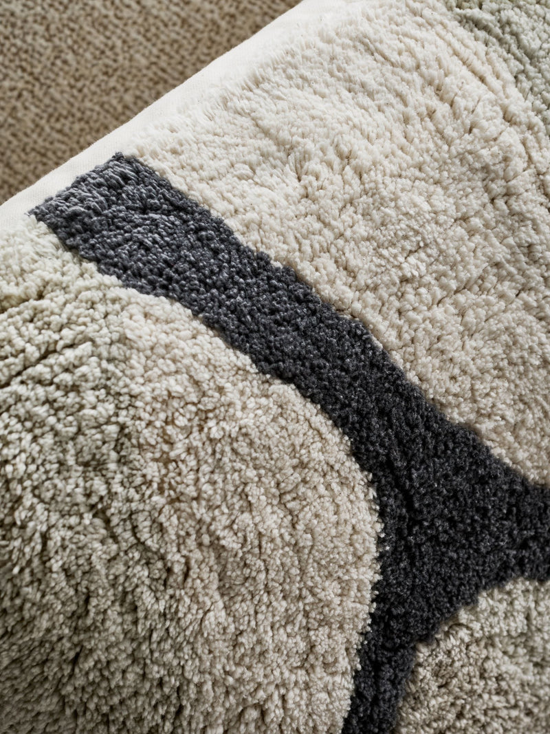 Black white abstract berber river cushion 50x50cm, UK version