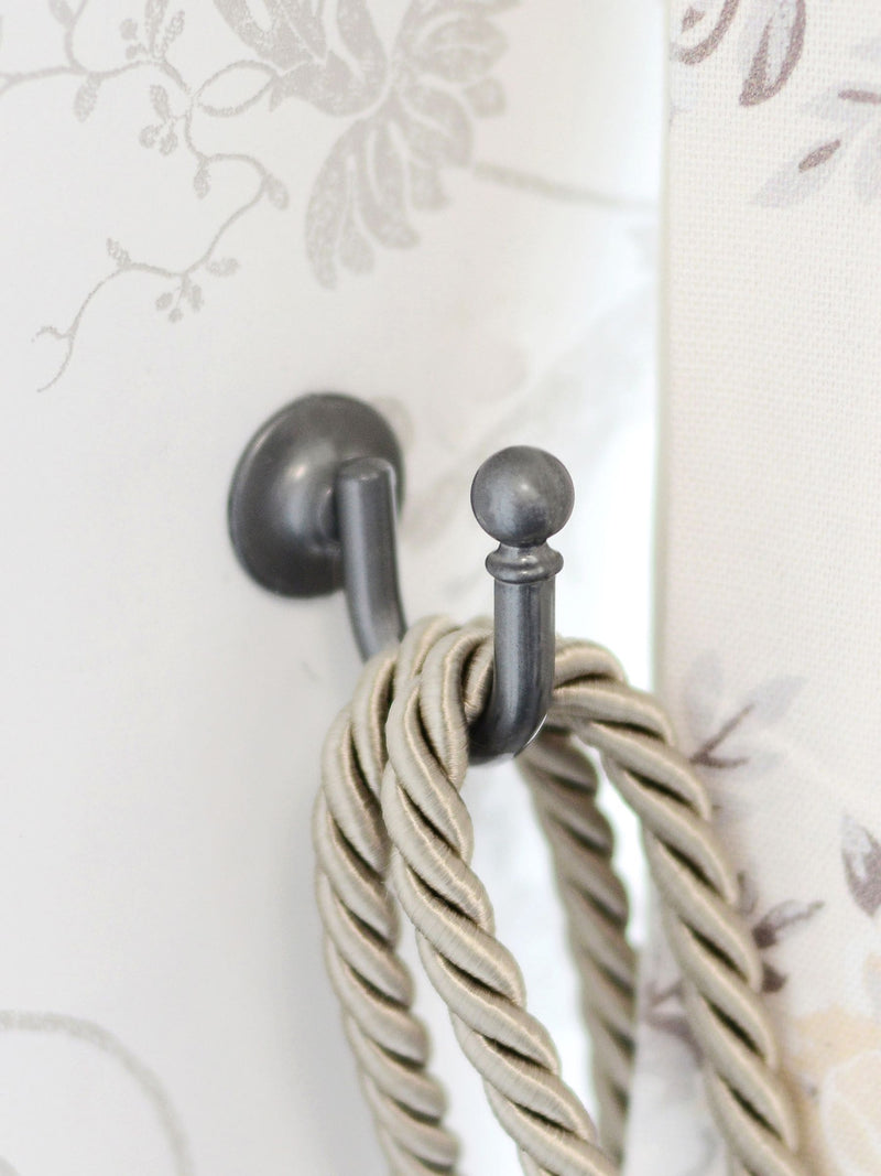 Laura Ashley brass ball end curtain hooks pair, imported from the UK