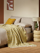 Next MADE.COM Cale Yellow Check Brushed Throw 180cm x 130cm- Buy online at McGrocer