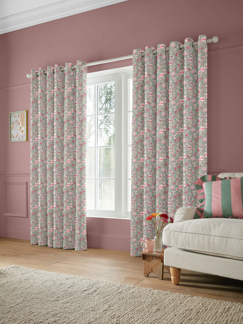 Cath Kidston Sage Green Friendship Gardens made to measure curtains, imported from the UK