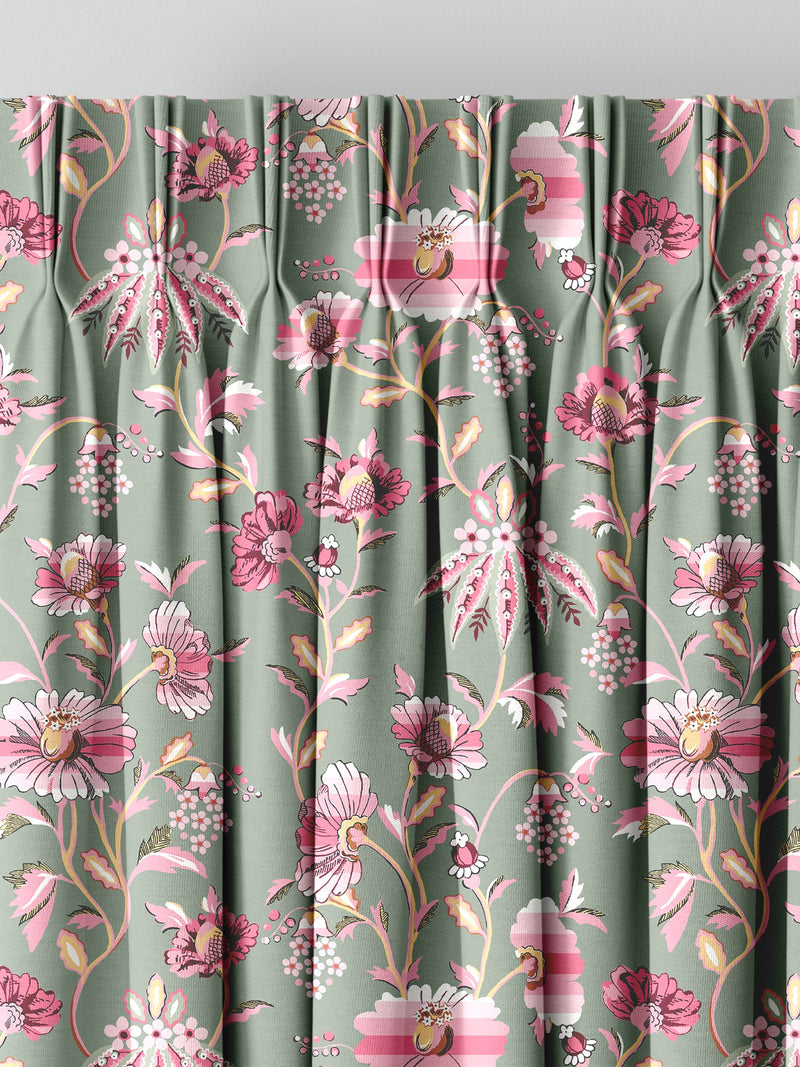 Cath Kidston Sage Green Friendship Gardens made to measure curtains, imported from the UK