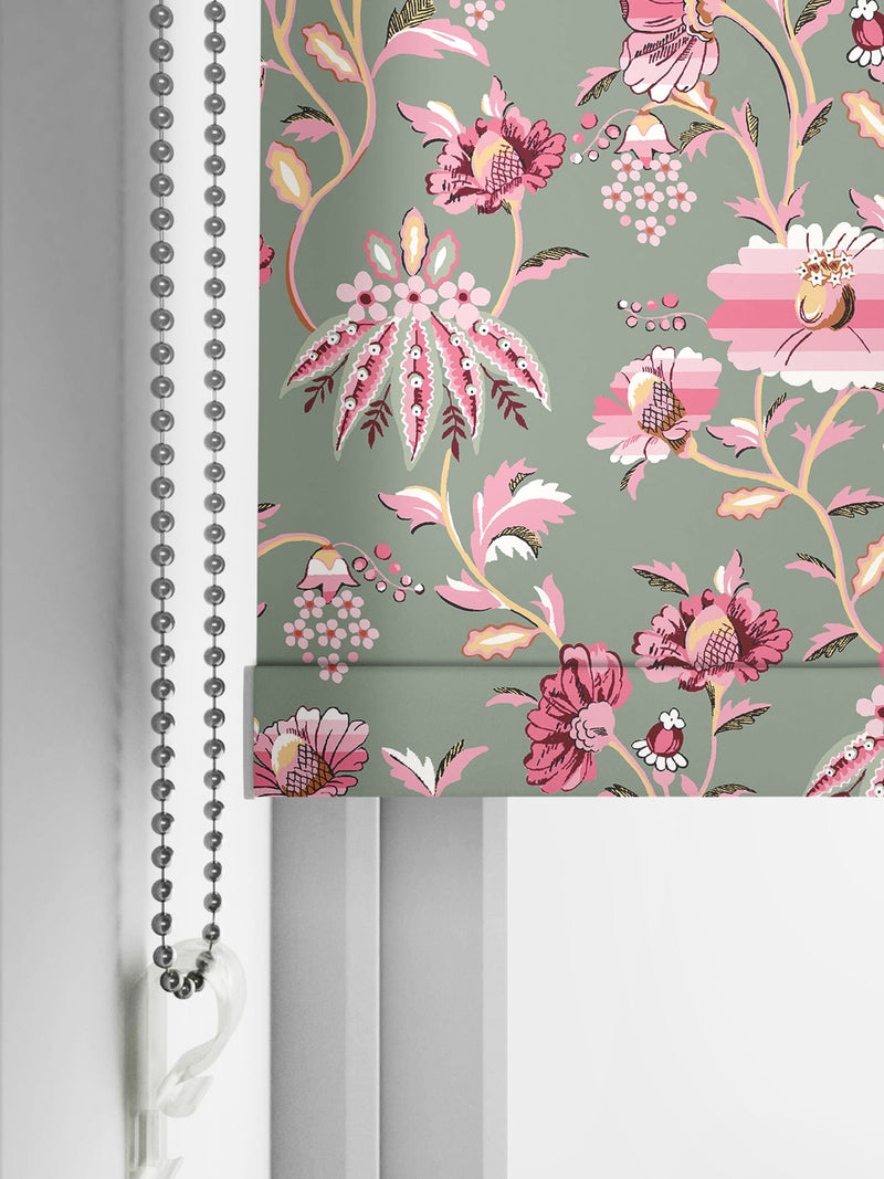 Cath Kidston Friendship Gardens roller blind sage green - British product