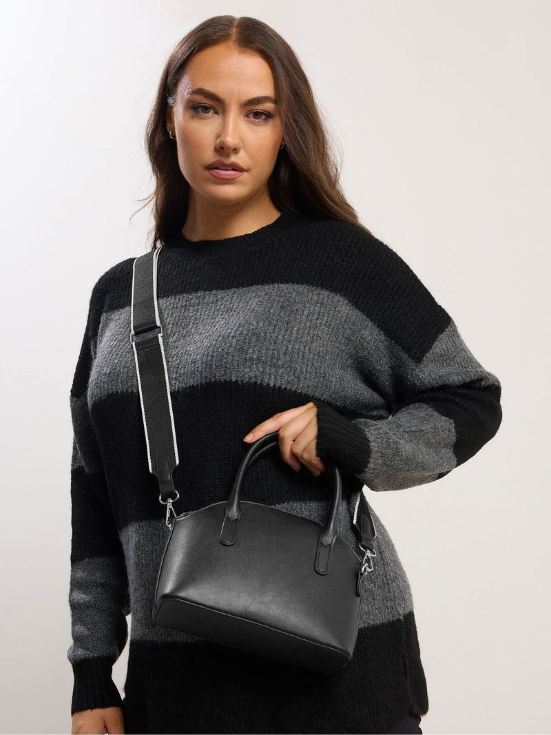Yours Curve black contrast strap cross body bag (British brand)