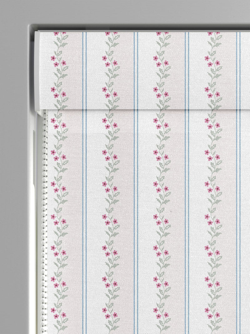 Cath Kidston Cream Ticking Vine Roman blind, imported from the UK