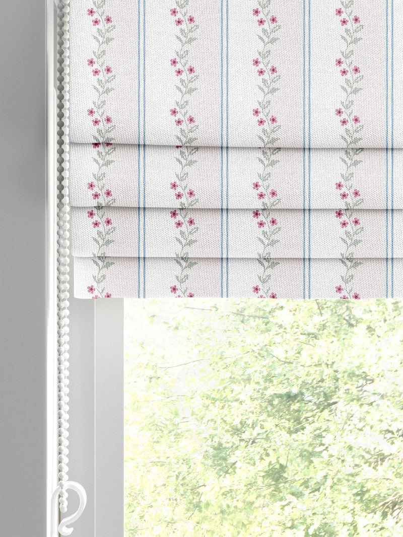 Cath Kidston Cream Ticking Vine Roman blind, imported from the UK