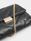Yours black faux leather quilted shoulder bag (British brand)