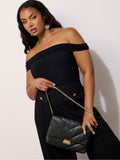 Yours black faux leather quilted shoulder bag (British brand)