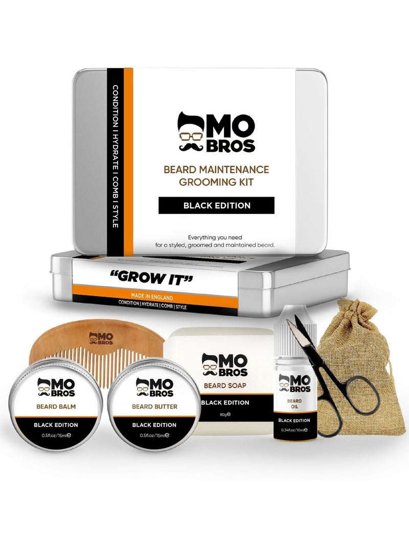Mo Bros XL Black Edition Beard Care Kit, imported from the UK