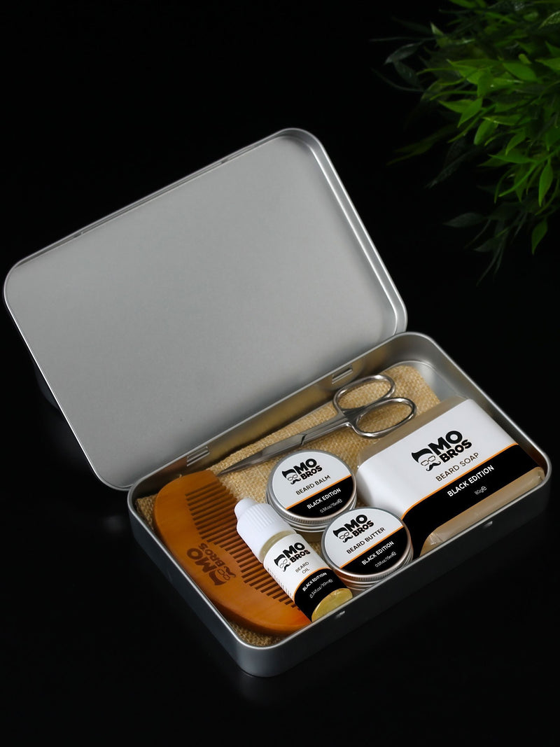 Mo Bros XL Black Edition Beard Care Kit, imported from the UK