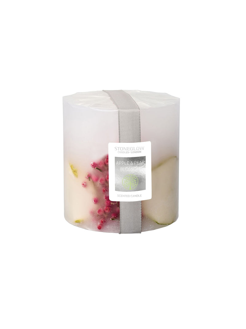 Stoneglow Apple & Pear Blossom pillar scented candle (British brand)