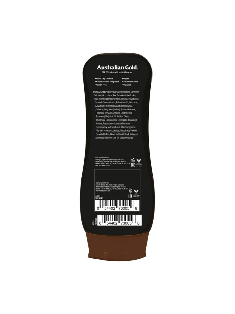 Australian Gold SPF 50 instant bronzer sun lotion 237ml - British product