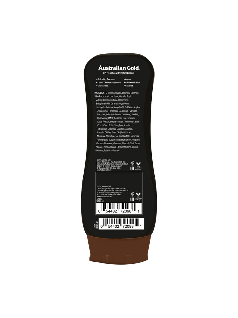 Australian Gold SPF 15 Instant Bronzer Lotion 237ml - British product