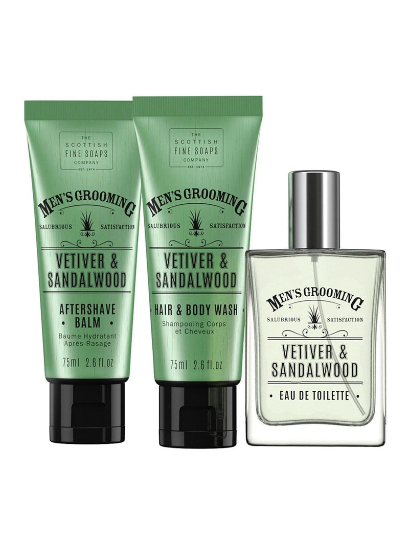 Scottish Fine Soaps grooming gift set Vetiver & Sandalwood (British brand)