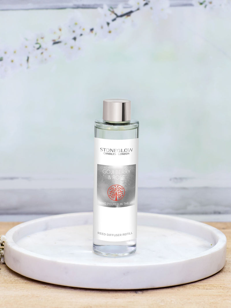 Stoneglow Goji Berry & Rose reed diffuser refill 210ml (British brand)