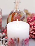 Stoneglow goji berry and rose pillar scented candle (British brand)