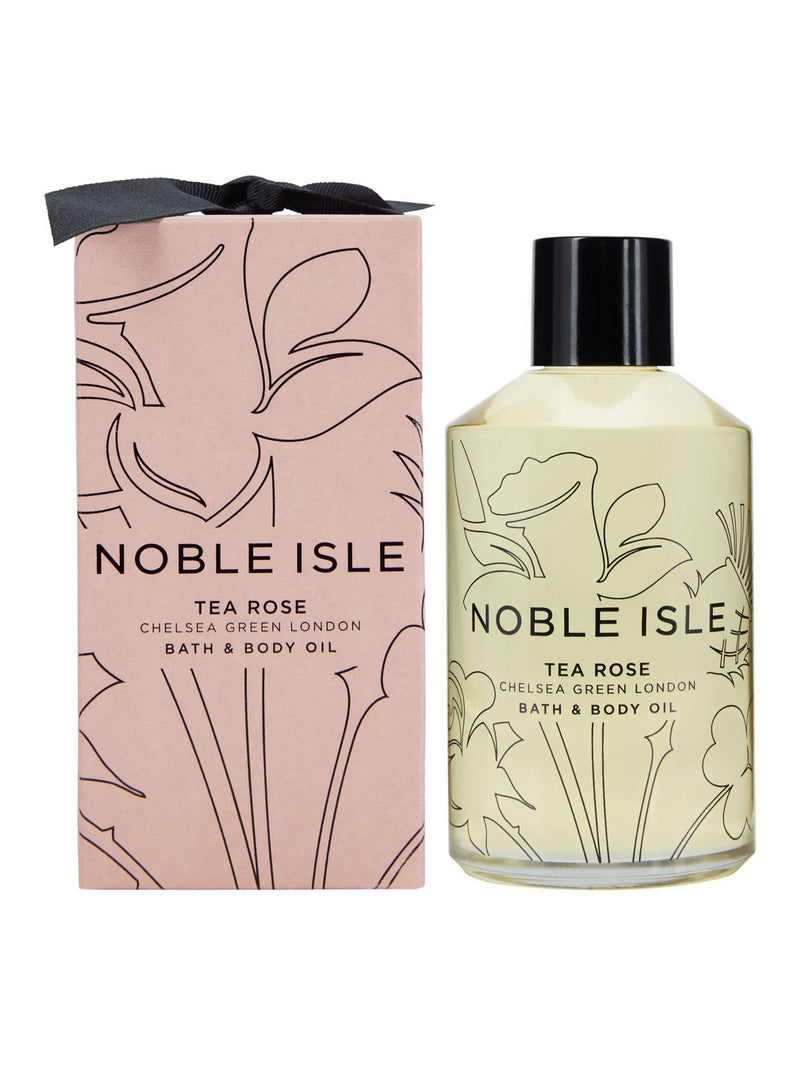 Noble Isle Tea Rose Bath & Body Oil, imported from the UK