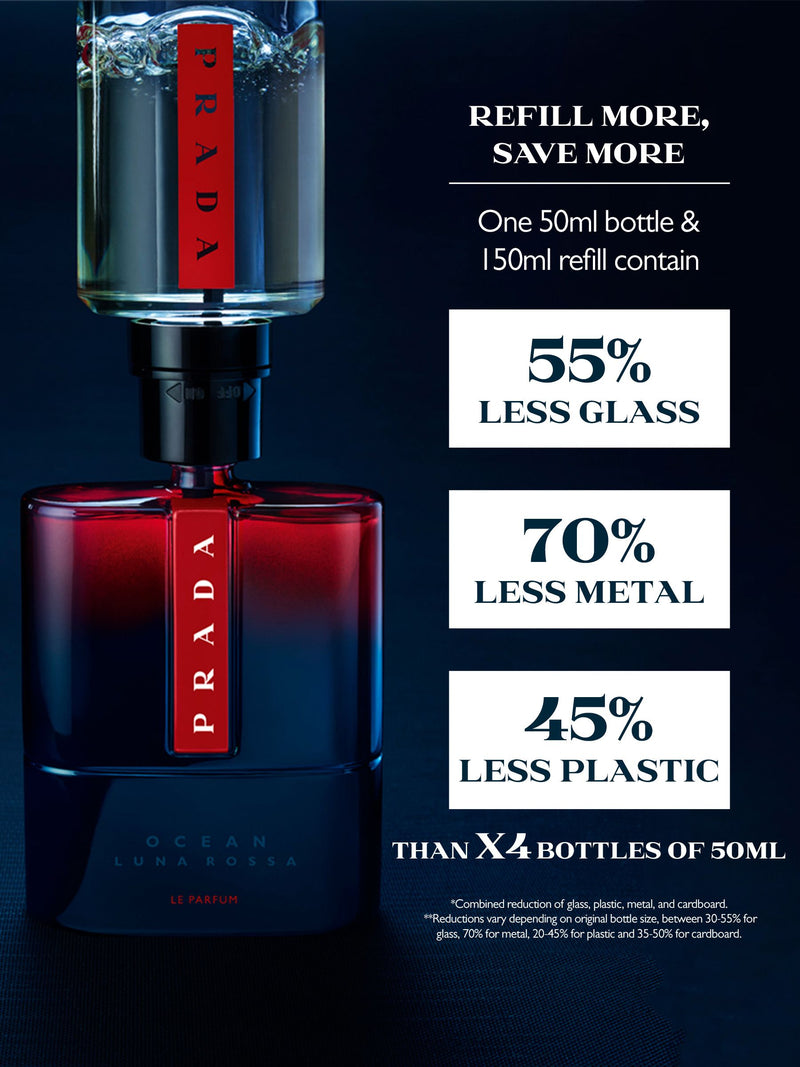 Prada Luna Rossa Ocean Le Parfum refill 150ml, imported from the UK
