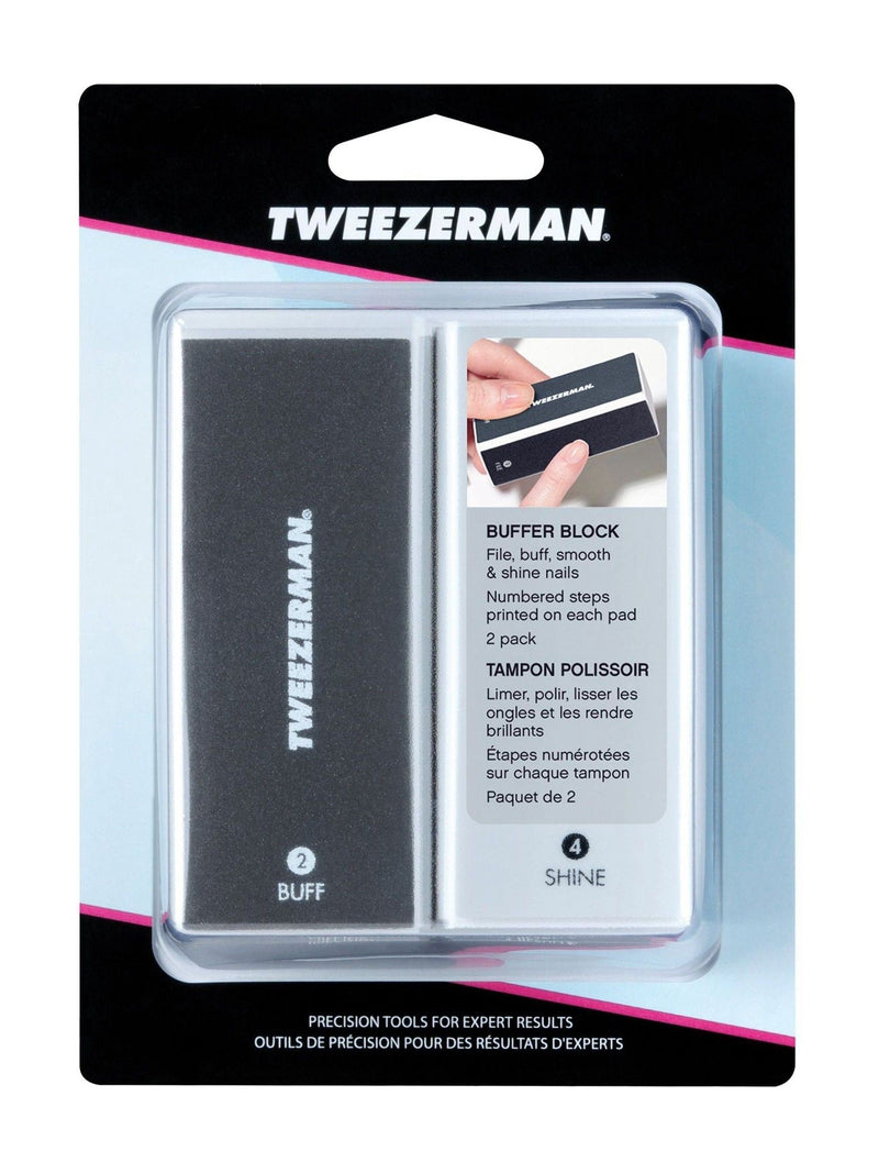 Tweezerman nail buffer block 2-pack - British product