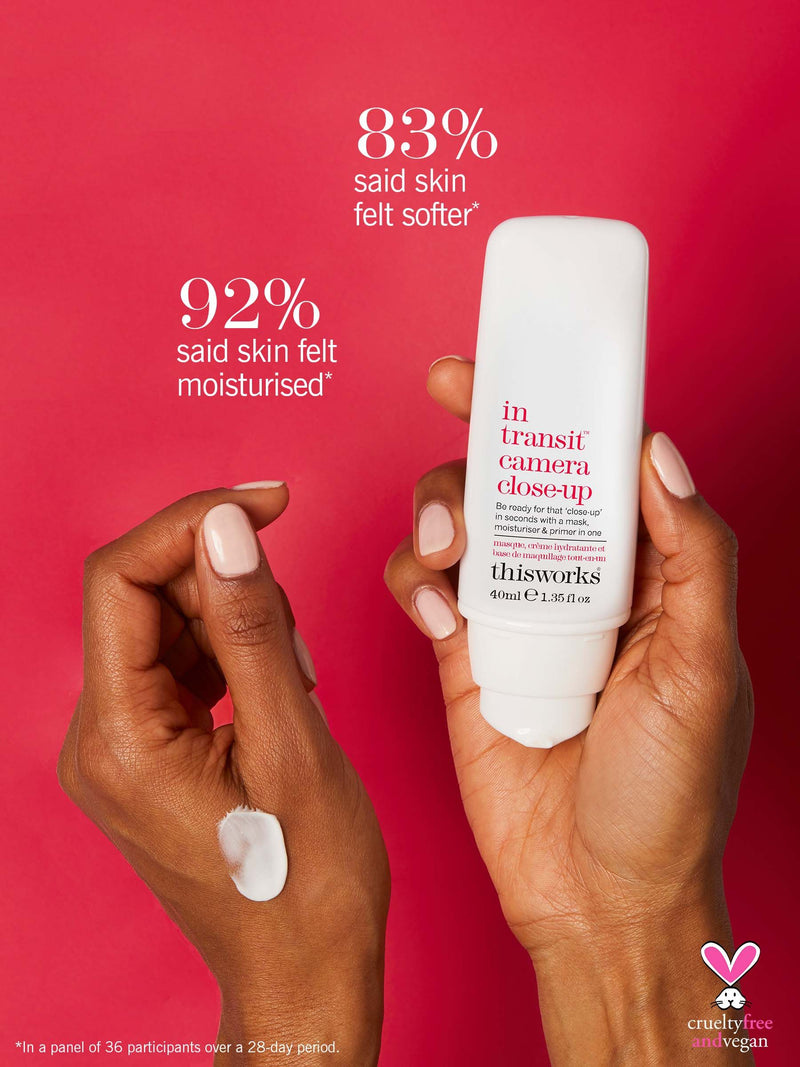 This Works In Transit Camera Close Up Moisturiser & Primer (British brand)