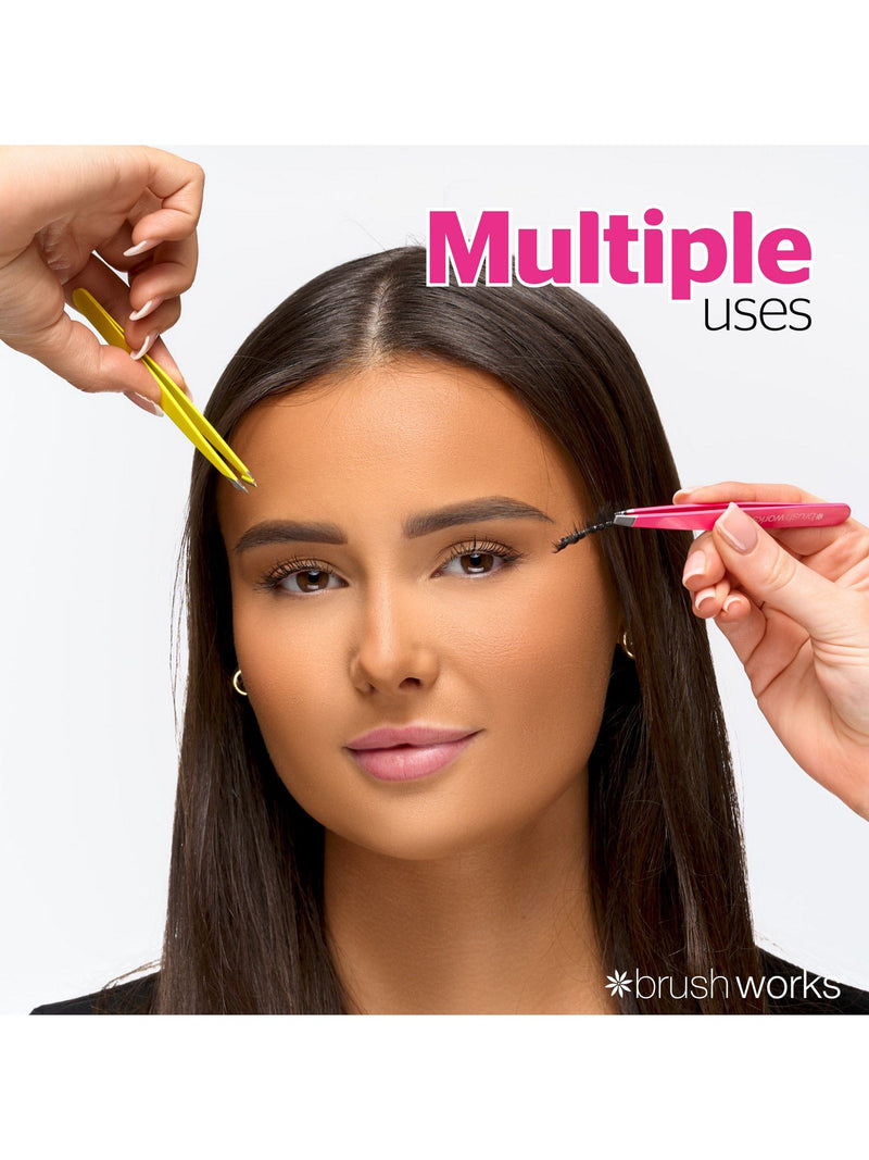 Brush Works HD 4 Piece Combination Tweezer Set neon - British product