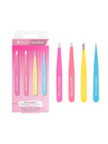 Brush Works HD 4 Piece Combination Tweezer Set neon - British product