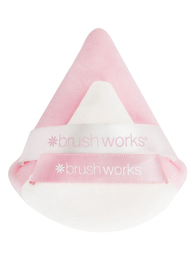 Brushworks triangular powder puff duo in regular and mini sizes, UK version