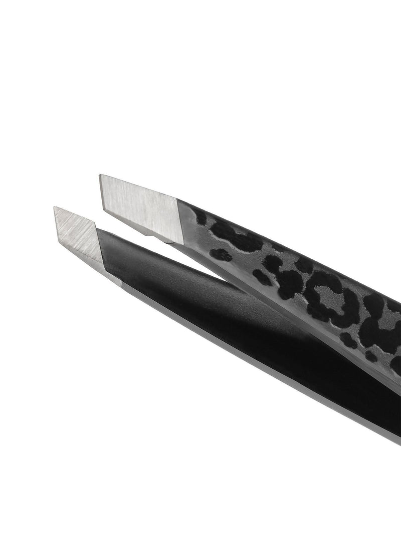 Tweezerman Black Leopard Mini Slant Tweezer (British brand)