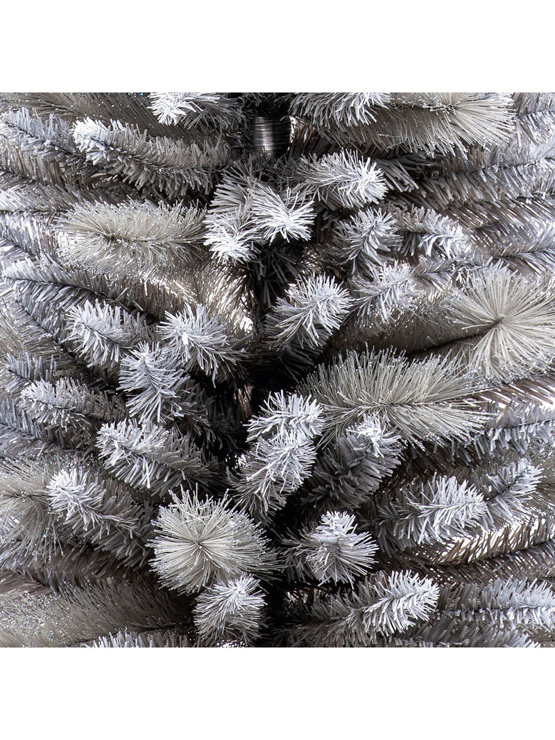 Premier Decorations green silver tipped slim Christmas tree 6.5ft, UK version