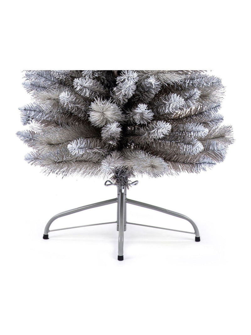 Premier Decorations green silver tipped slim Christmas tree 6.5ft, UK version