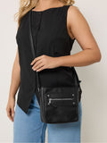 Yours Curve black faux leather cross body bag, imported from the UK