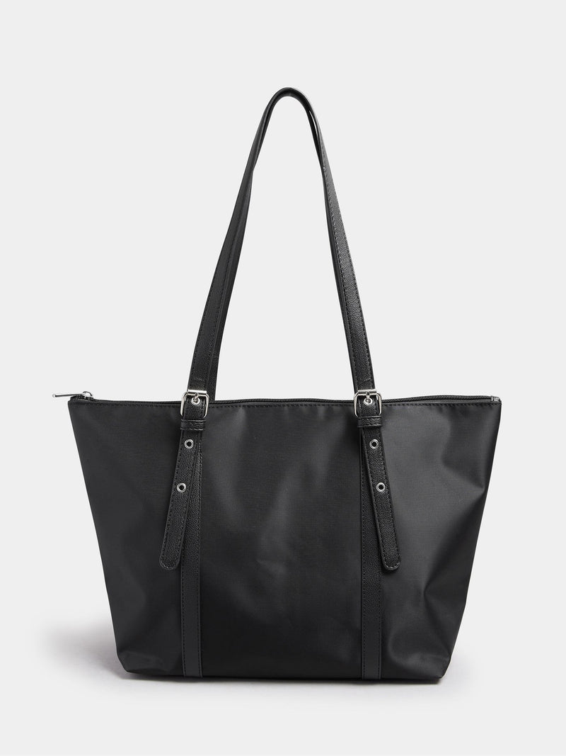 Yours Curve black buckle strap tote bag - British product