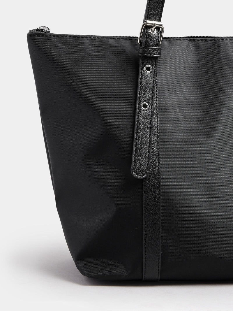 Yours Curve black buckle strap tote bag - British product