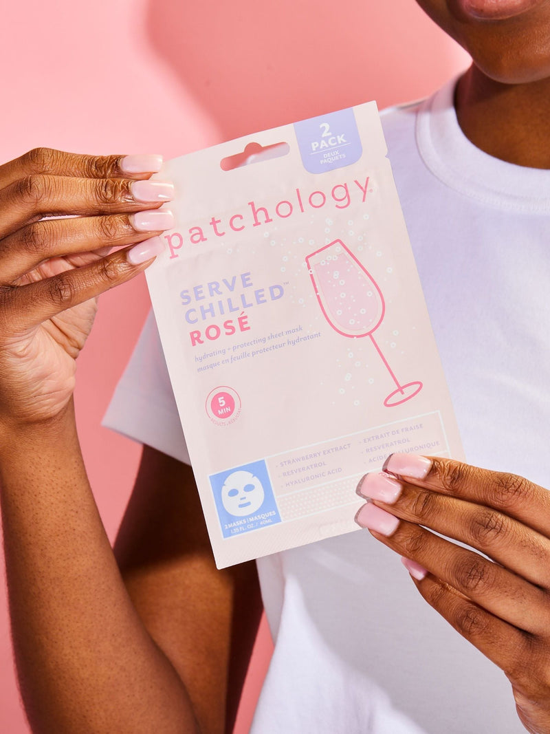 Patchology Rosé sheet masks 2 pack, imported from the UK