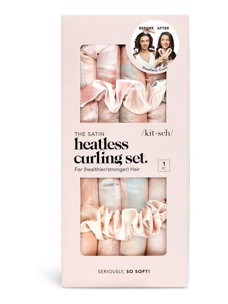 Kitsch satin heatless curling set sunset tie dye (British brand)