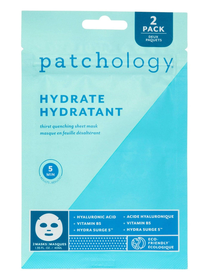 Patchology hydrate sheet masks 2 pack, imported from the UK