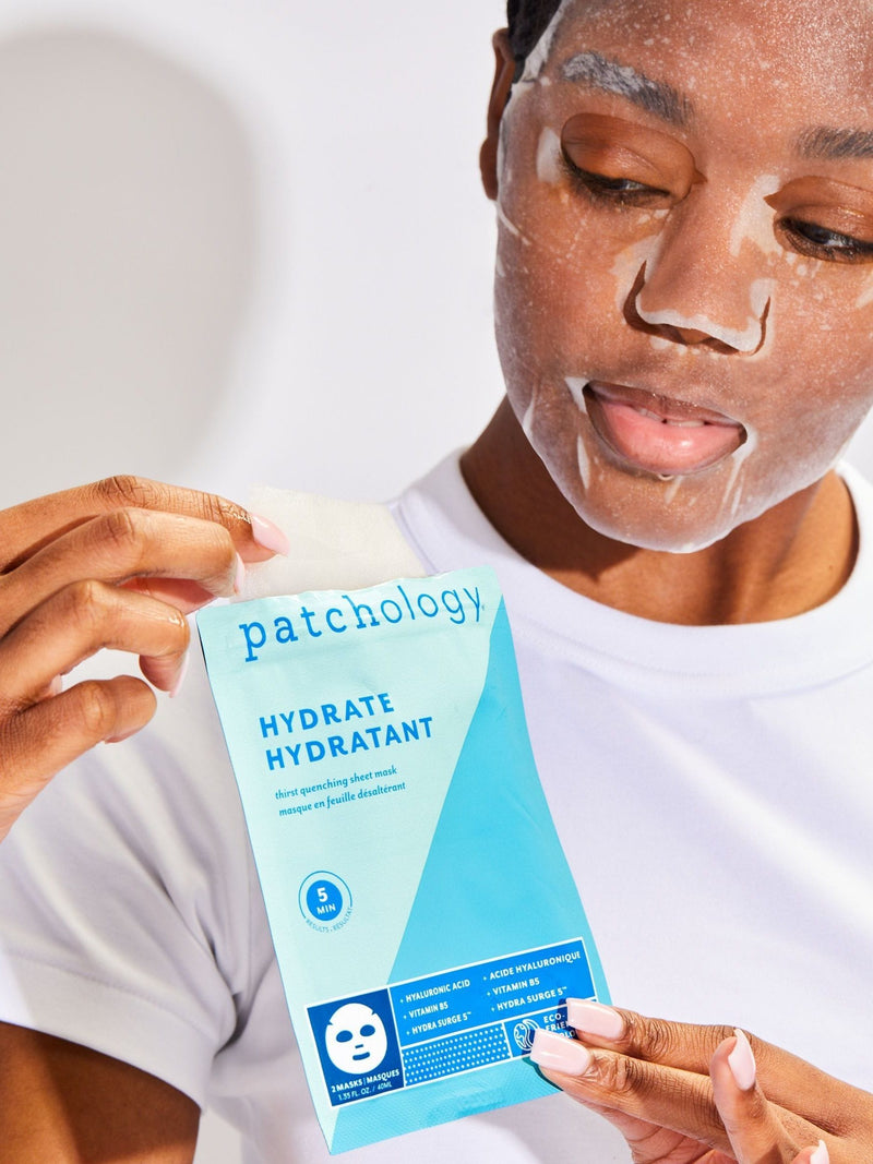 Patchology hydrate sheet masks 2 pack, imported from the UK
