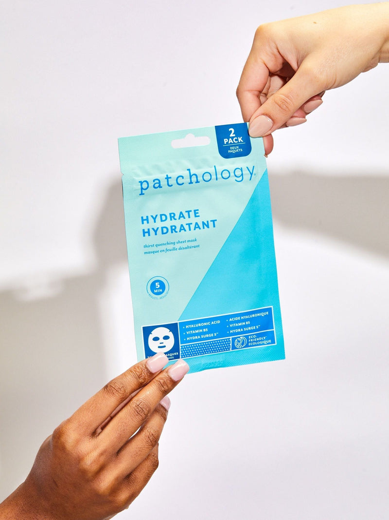 Patchology hydrate sheet masks 2 pack, imported from the UK