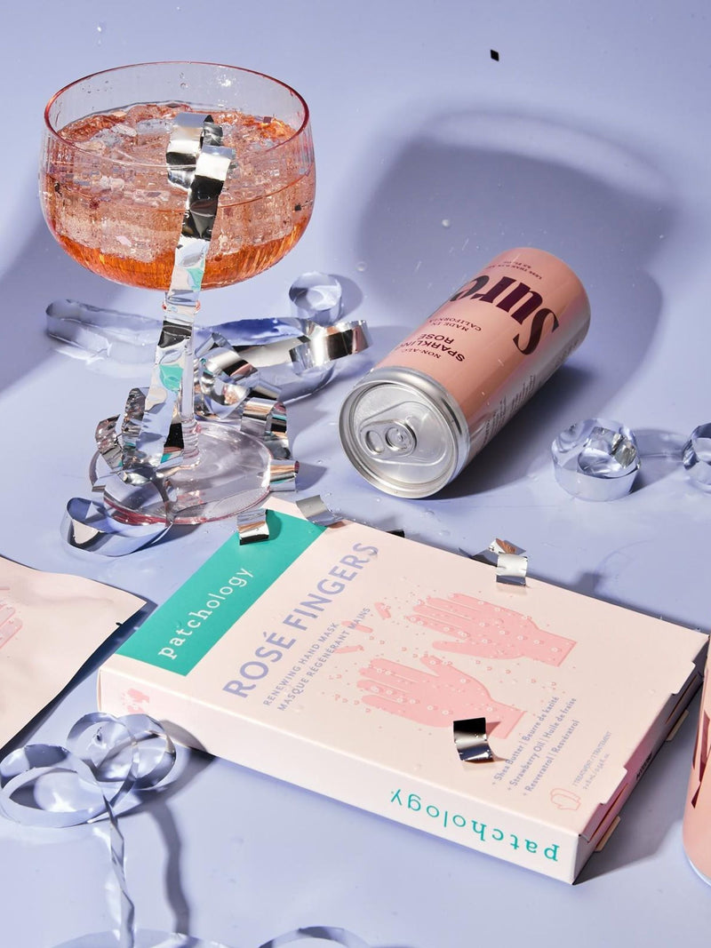 Patchology Rosé Fingers hand mask, imported from the UK