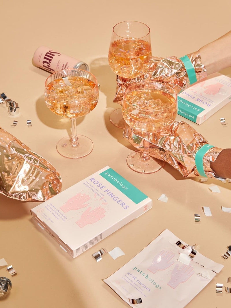 Patchology Rosé Fingers hand mask, imported from the UK