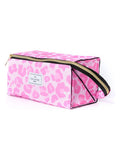 The Flat Lay Co. baby pink leopard makeup box bag 22cm x 11cm x 11cm (British brand)