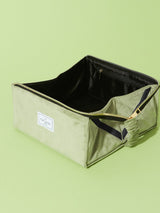 Next The Flat Lay Co. Open Flat Box Makeup Bag Sage Green Velvet Makeup Organizer Bag- Buy online at McGrocer