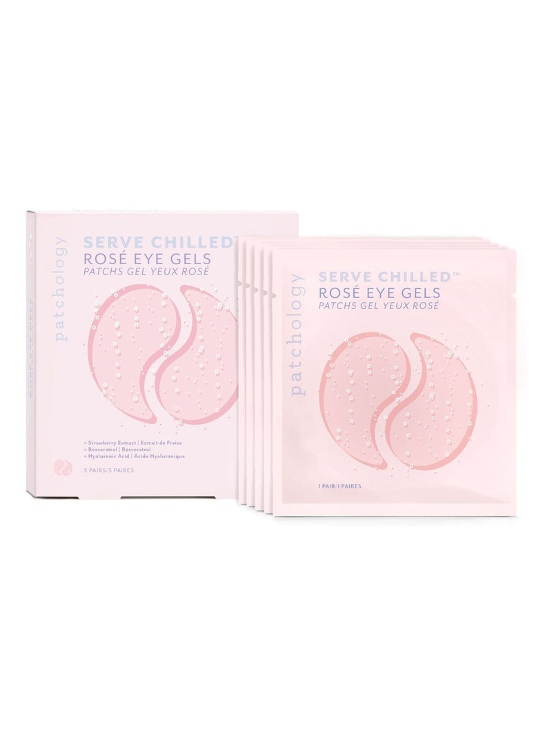 Patchology Rosé eye gel patches 5 pack, imported from the UK