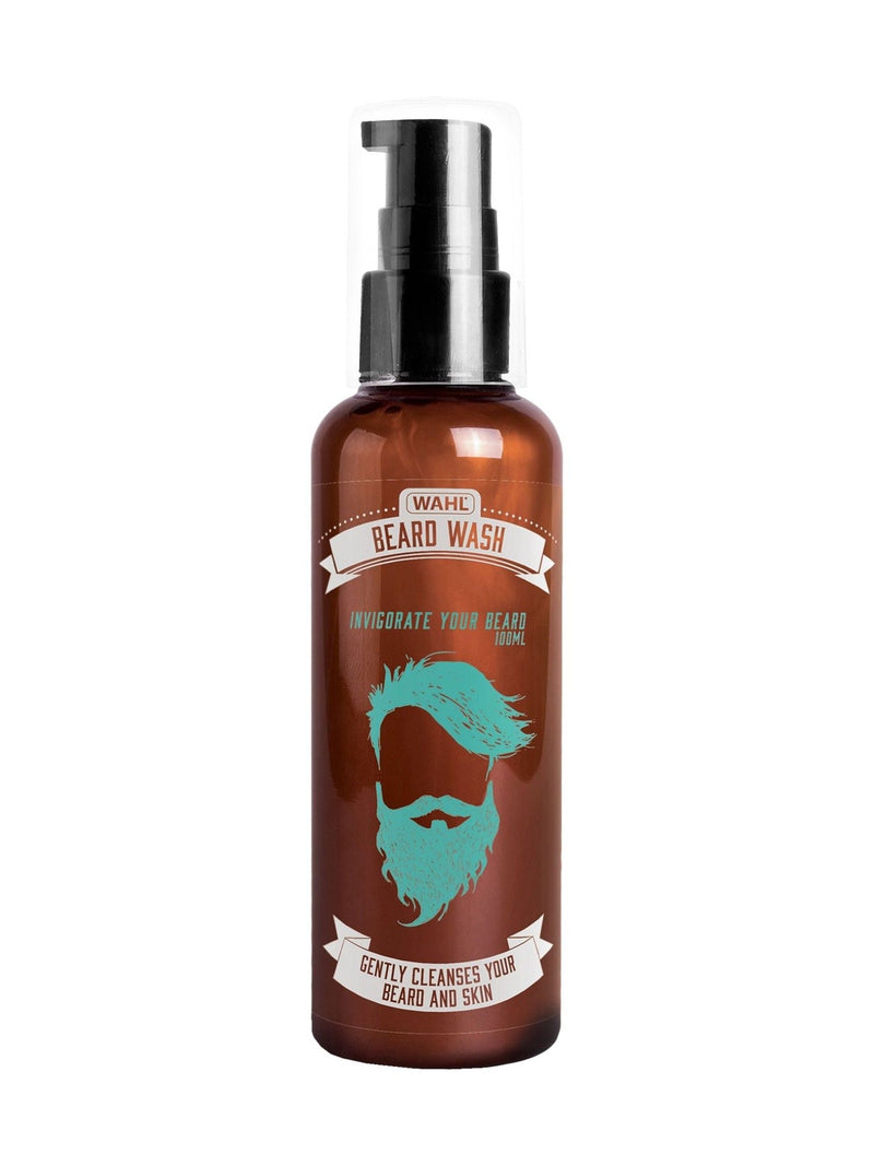 Wahl beard grooming set with trimmer, shampoo, and oil (British brand)