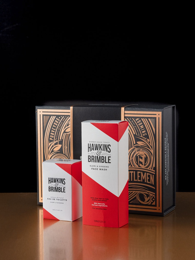 Hawkins & Brimble fragrance gift set, UK version