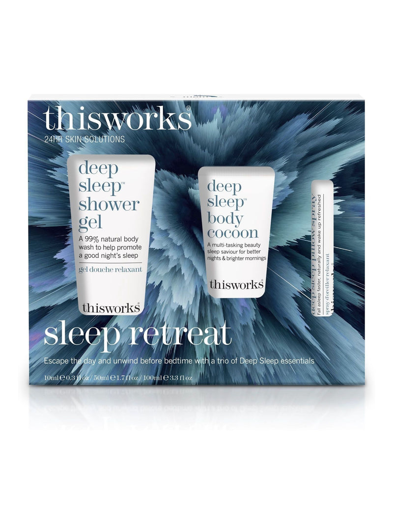 This Works Sleep Retreat Kit with shower gel, body lotion, and pillow spray (British brand)