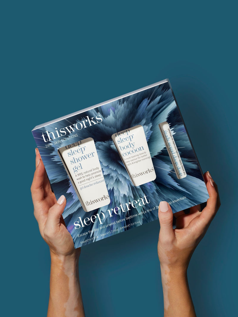 This Works Sleep Retreat Kit with shower gel, body lotion, and pillow spray (British brand)