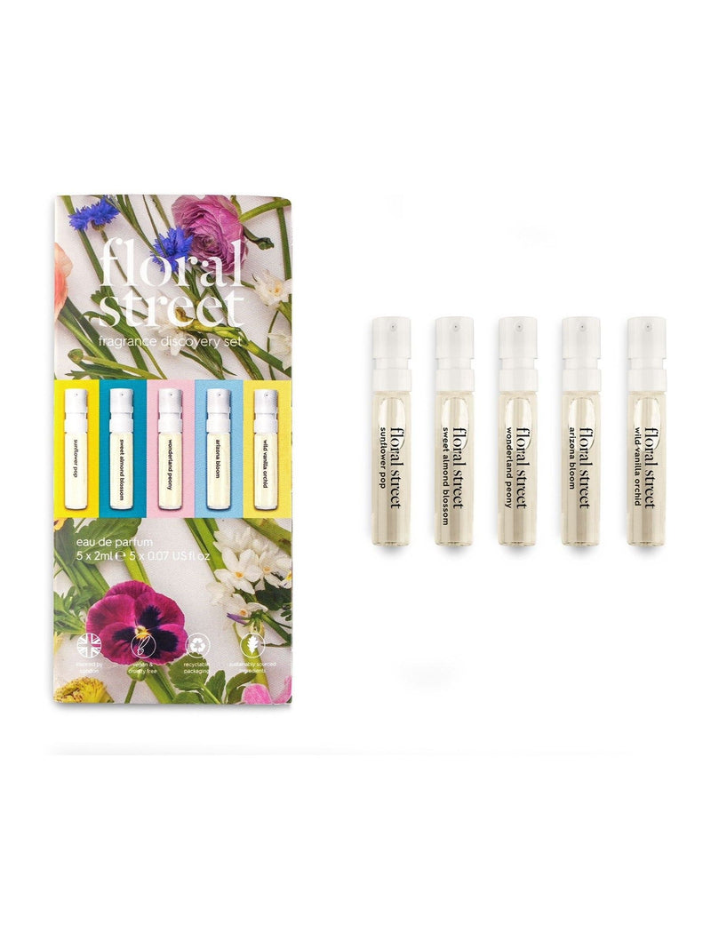 Floral Street discovery set with five 2ml perfume samples - British product