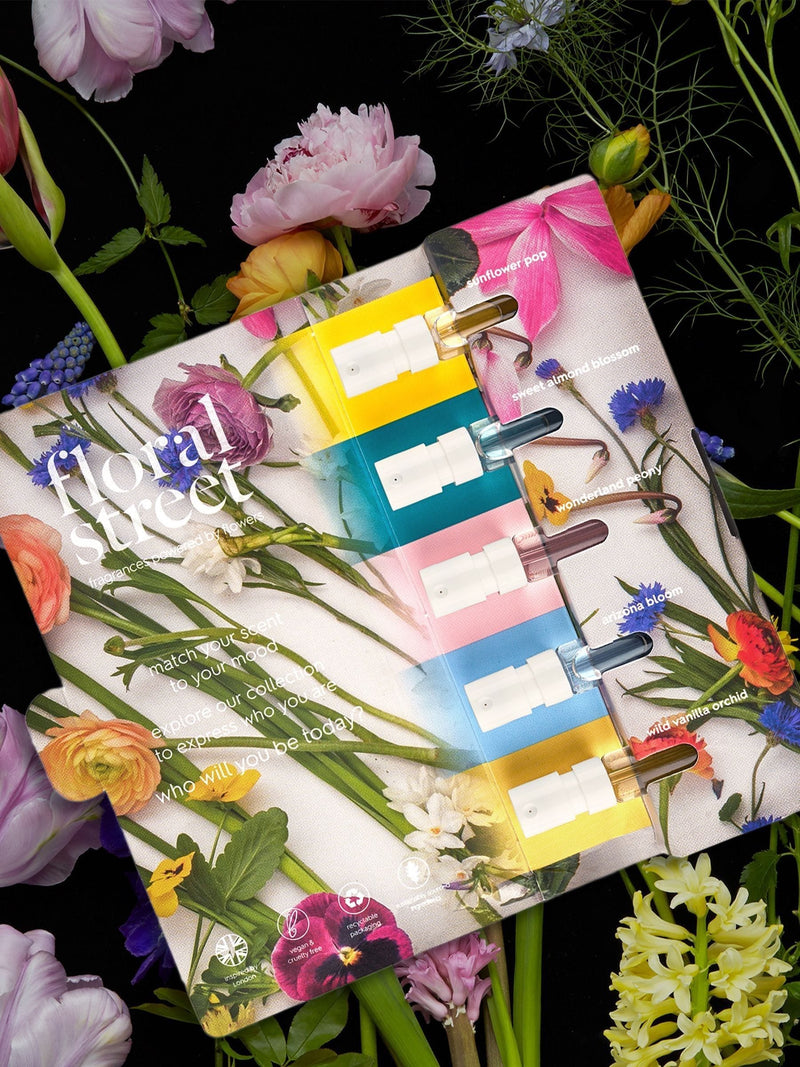 Floral Street discovery set with five 2ml perfume samples - British product
