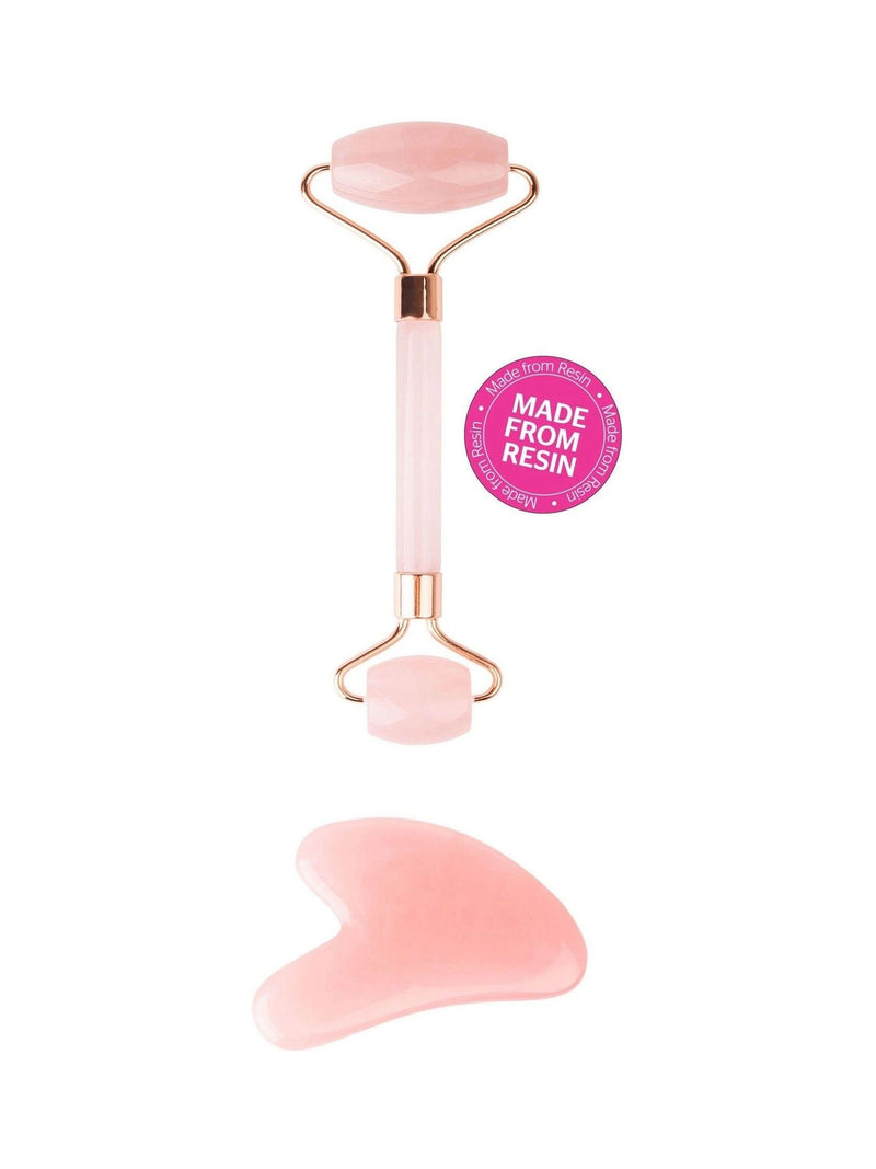 Brush Works Rose Quartz & Gua Sha Duo Set - British product